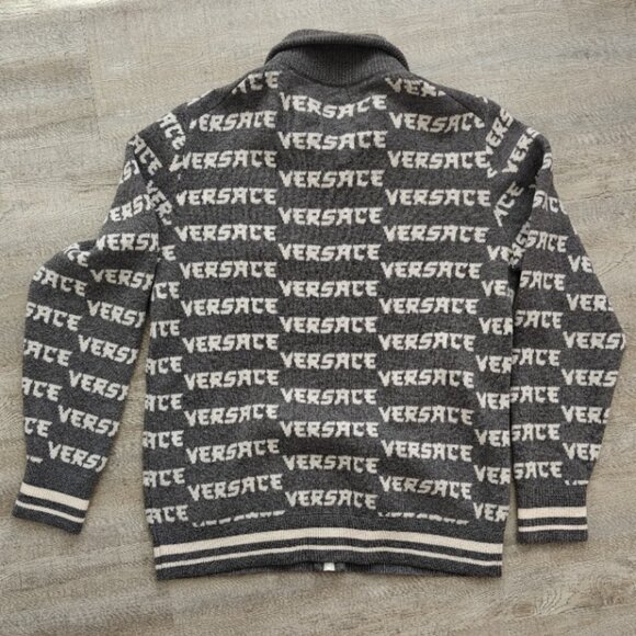 VERSACE MEN'S KNIT SWEATER CARDIGAN JACKET - Picture 2 of 14